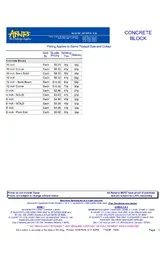 Concrete Block Price Sheet